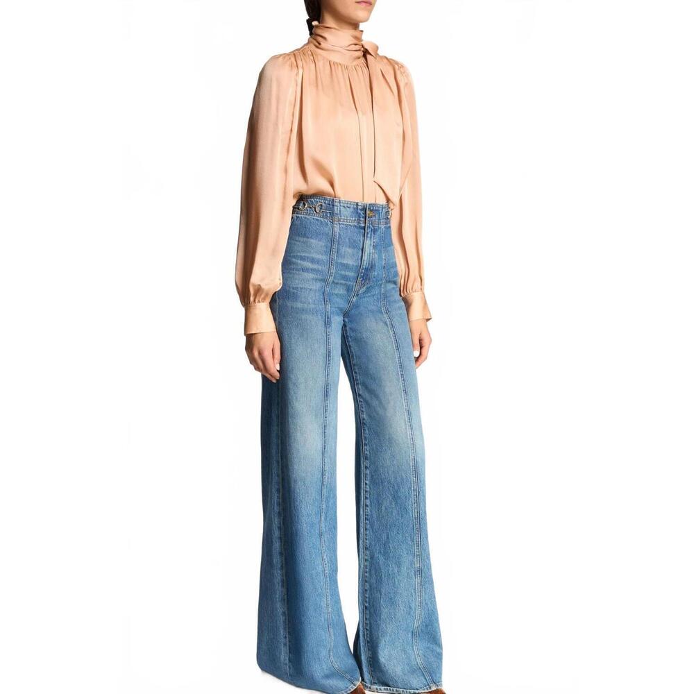 NEW ULLA JOHNSON the delphine high rise jean in danube - Picture 3 of 7
